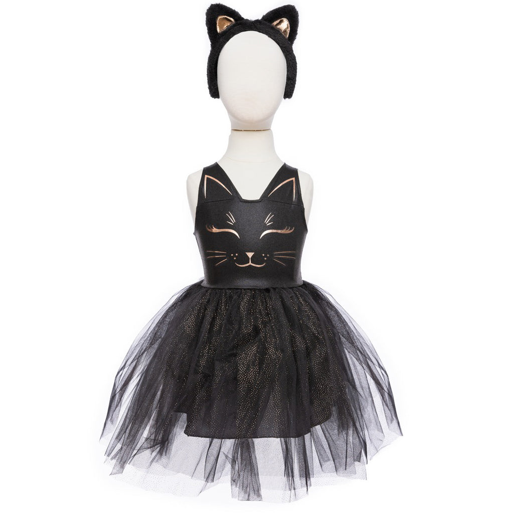Black Cat Costume Dress with Headband by Great Pretenders - Size 5 / 6
