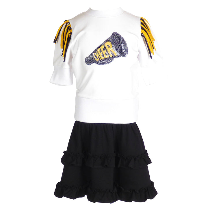 Black / Gold Game Day Cheer Set by Yellow Lamb