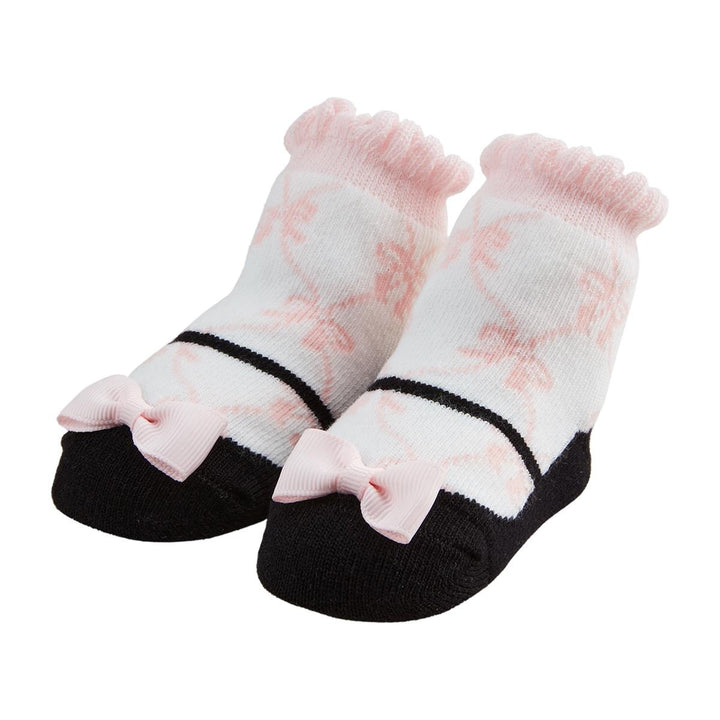 Black with Pink Bow Mary Jane Socks by Mud Pie