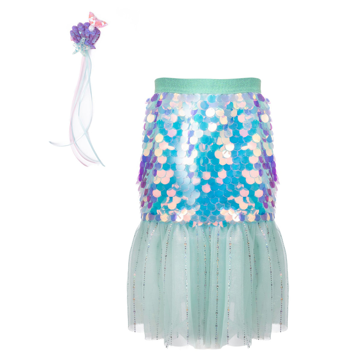 Mermaid Skirt & Hairclip by Great Pretenders (Size 4-6)