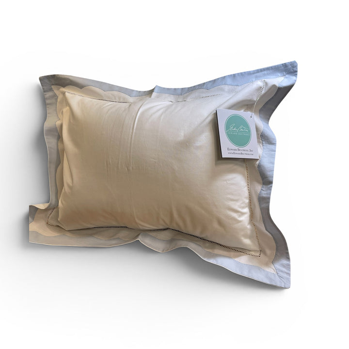 Edward Boutross Pillow - Blue Appliqued Edge Sham