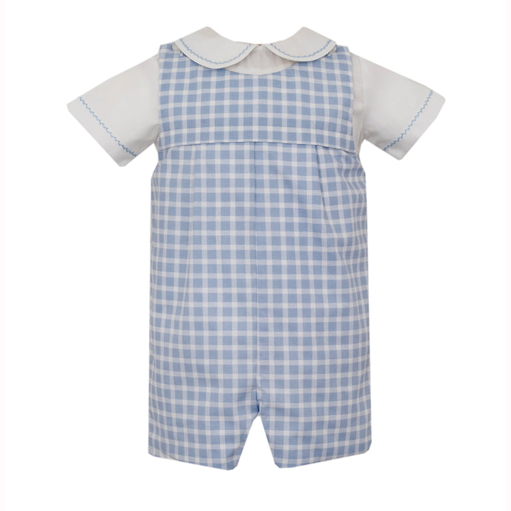 Blue Check Jon Jon with White Shirt by Claire & Charlie