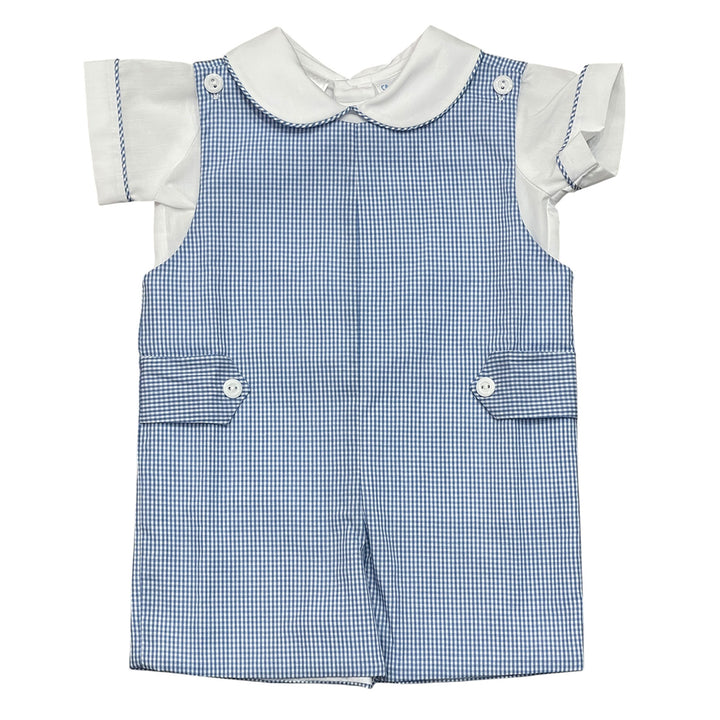 Blue Check Shortall with Shirt by LuLu BeBe