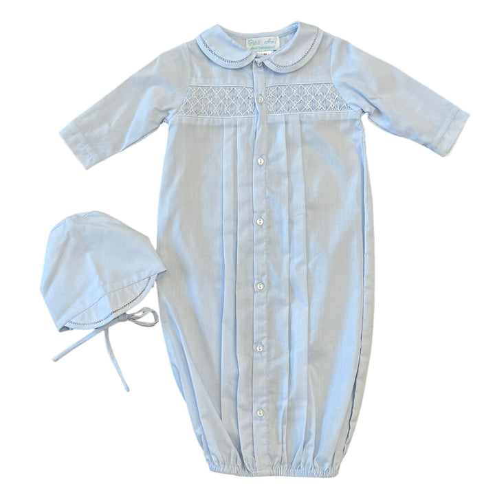 Petit Ami Blue Converter Gown with Hat - Newborn
