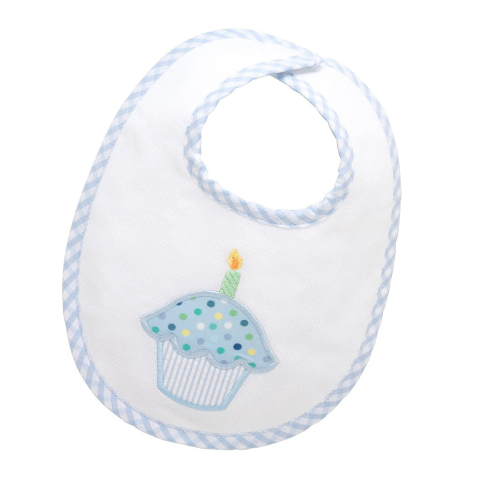 Blue Birthday Bib by 3 Marthas