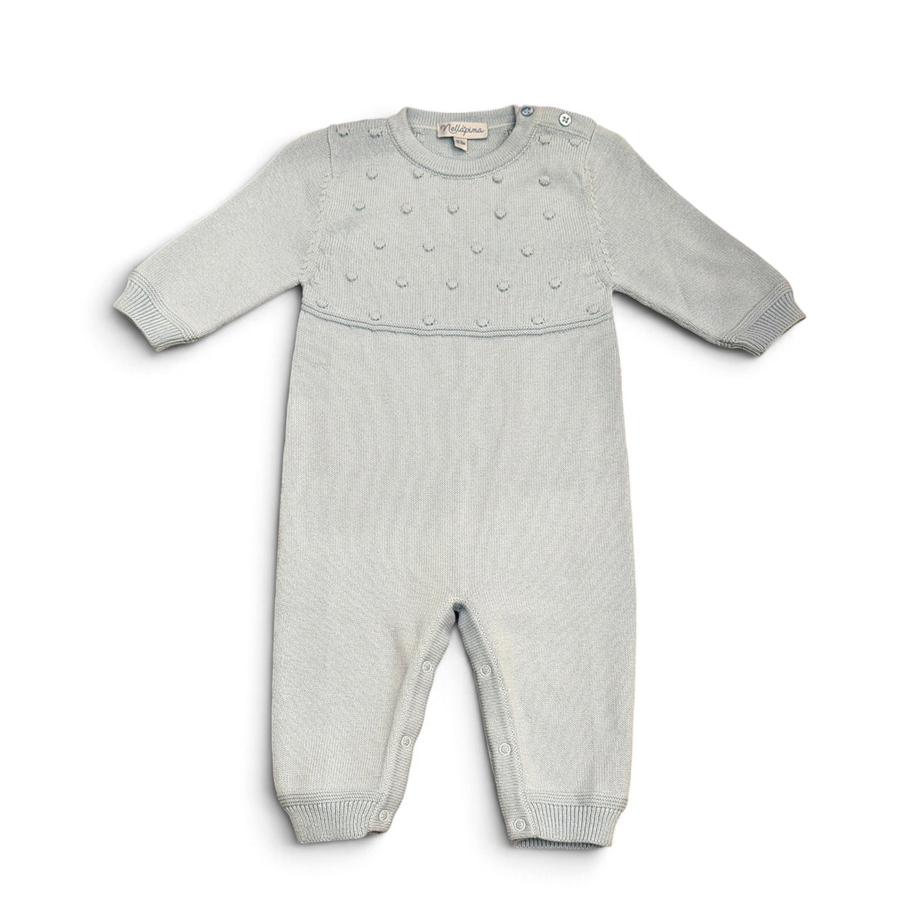 Blue Dotted Knit Bodysuit by Nellapima