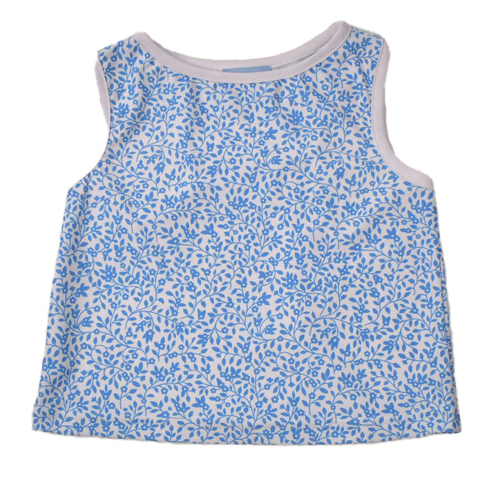 Blue Floral Tank Top by Color Works