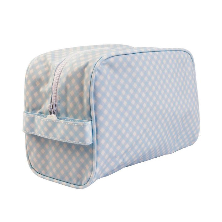 Blue Gingham Dopp Kit Travel Bag by Apple of My Isla