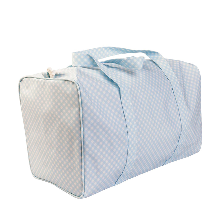 Blue GIngham Duffel Bag by Apple of My Isla