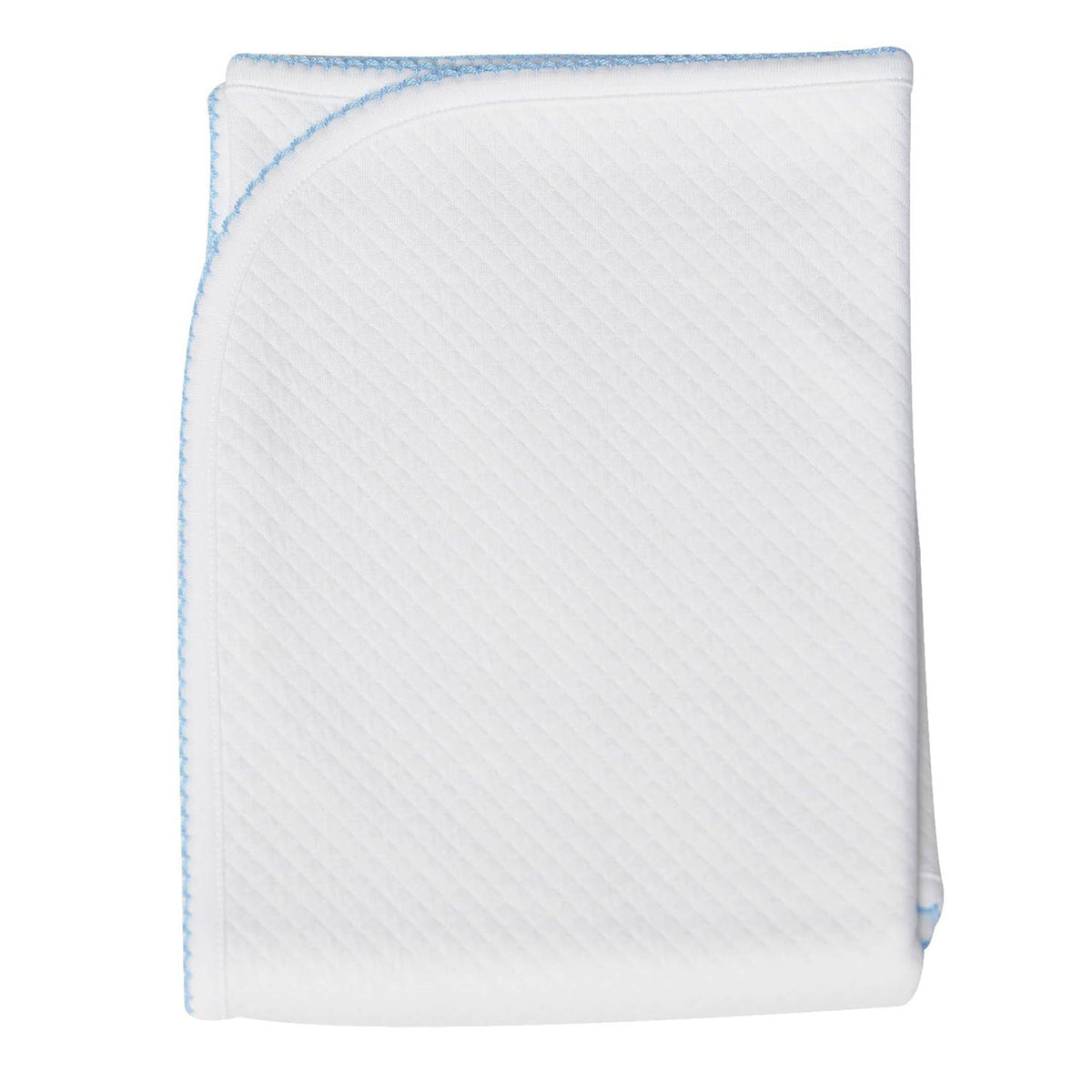 Blue Picot Trim Milano Quilted Blanket by Nellapima