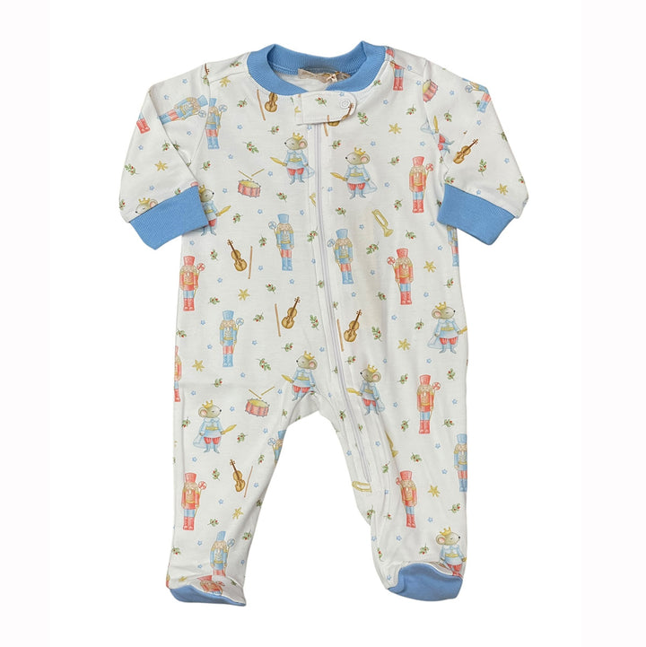 Blue Nutcracker Zipped Footie by Baby Club Chic