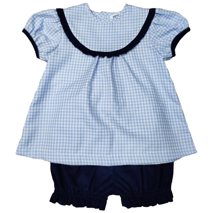 Blue Plaid Bloomer Set by Ishtex
