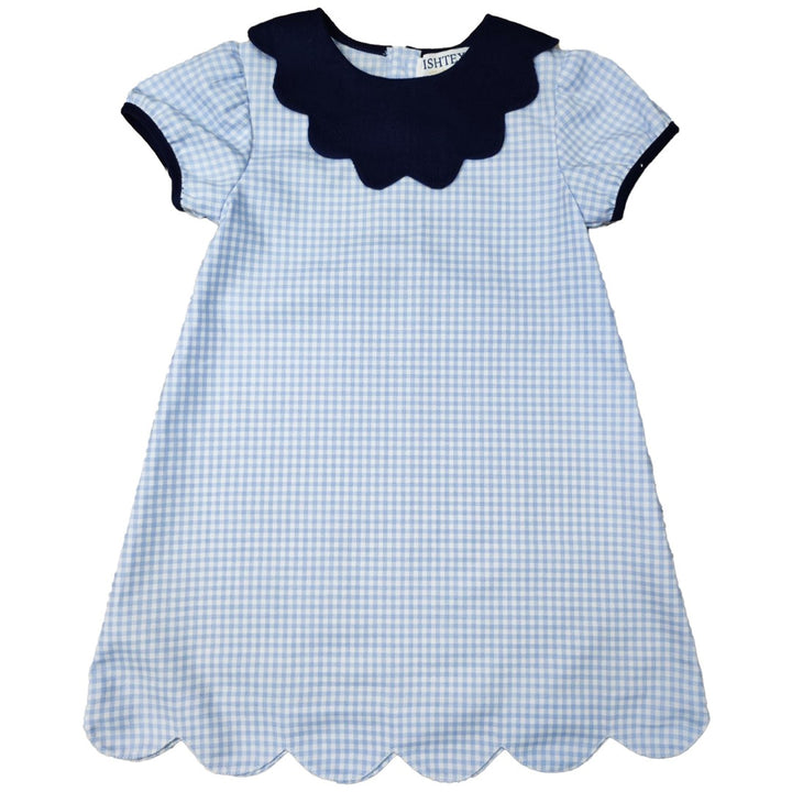 Blue Plaid  Dress by Ishtex