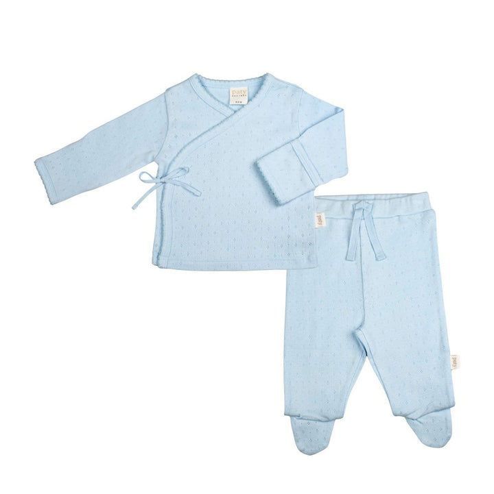 Blue Pointelle Kimono Set by Paty