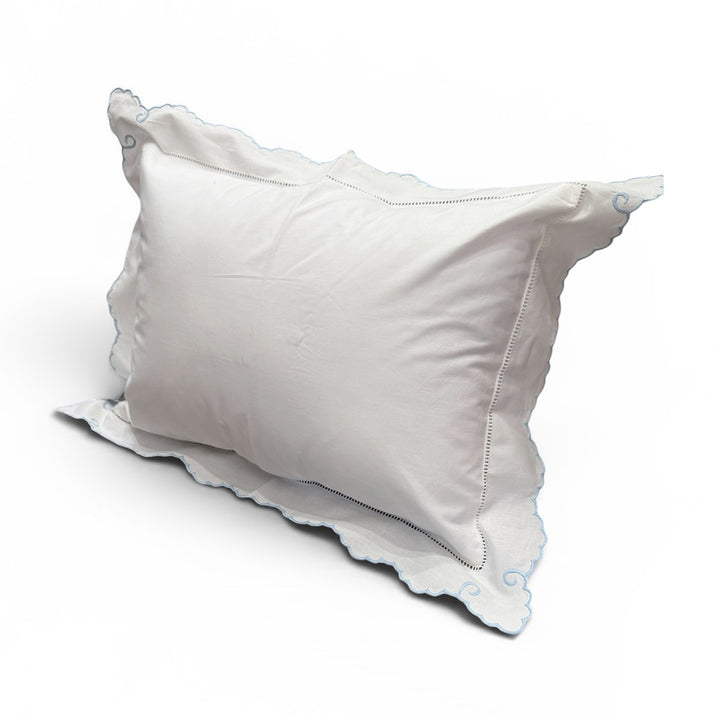 Edward Boutross Pillow - Blue Rosepointe Scallop
