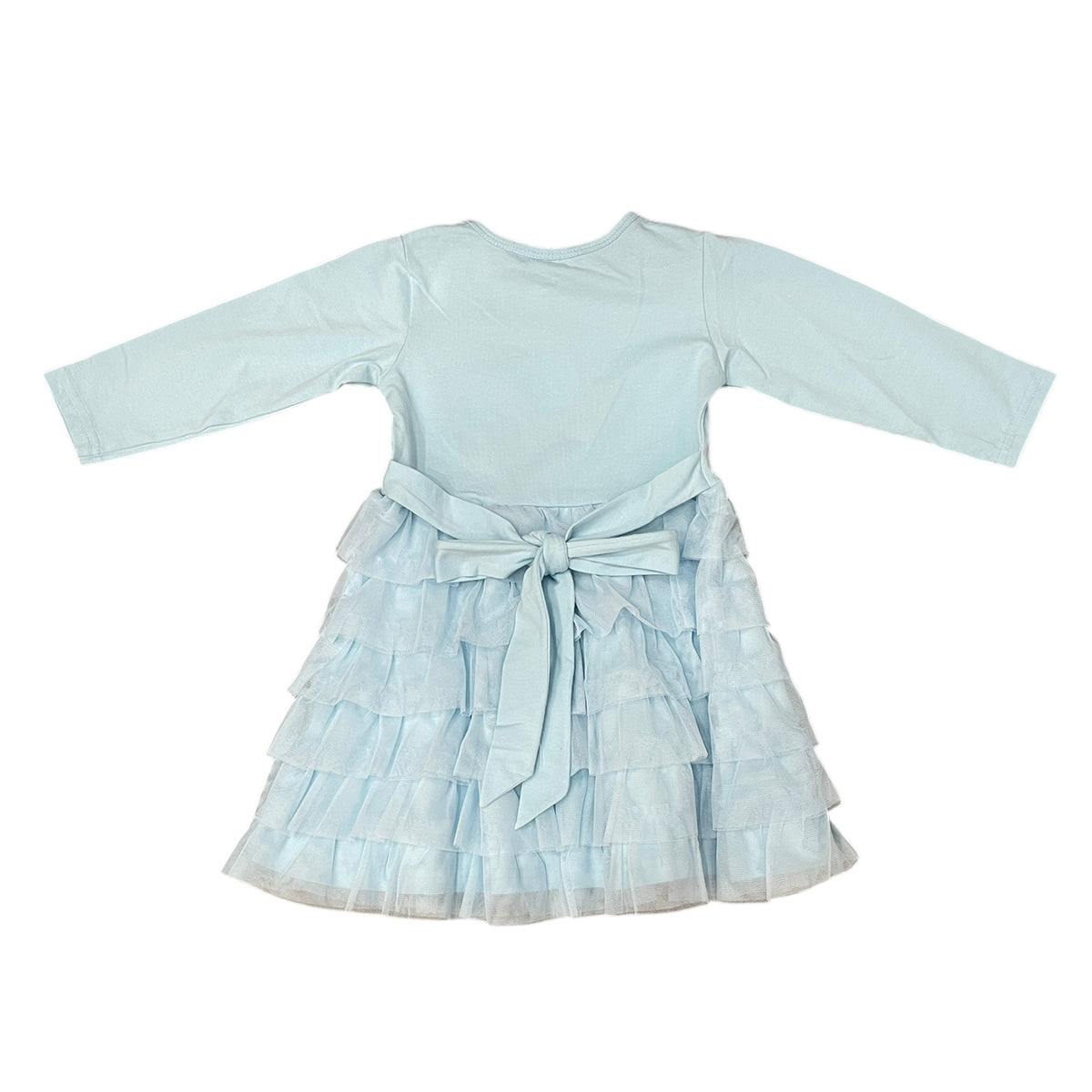 Ice Blue Snowflakes Embroidered Tulle Dress by Cotton Kids
