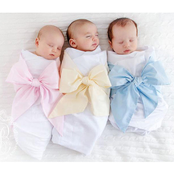 Broadcloth Bow Swaddle by The Beaufort Bonnet Company (3 Colors)