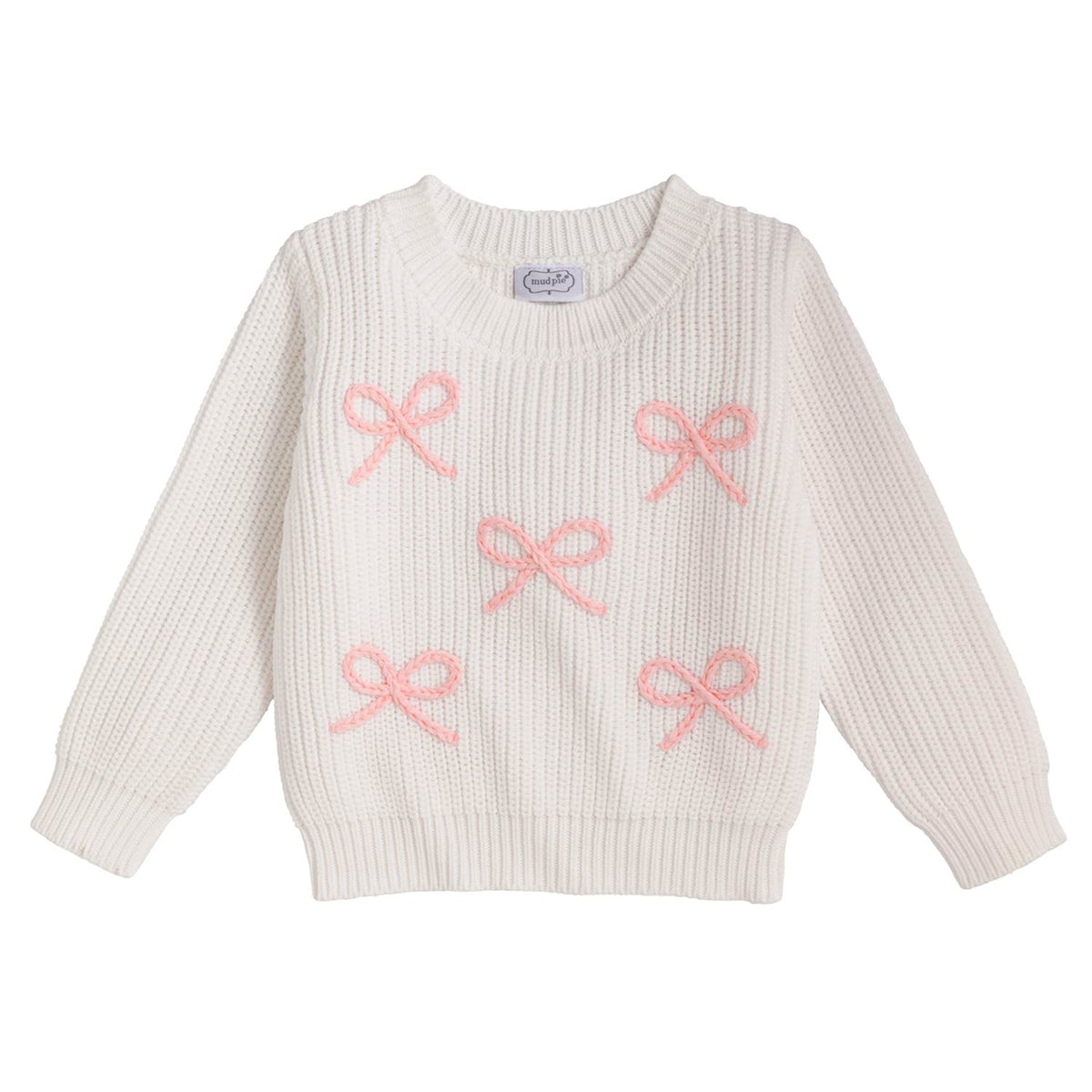 Bow Chainstitch Sweater by Mud Pie