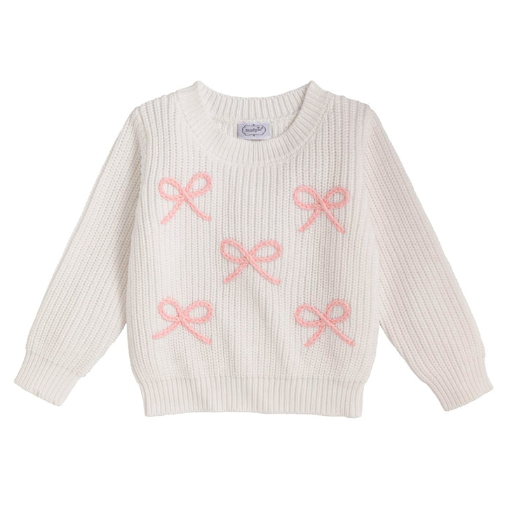Bow Chainstitch Sweater by Mud Pie