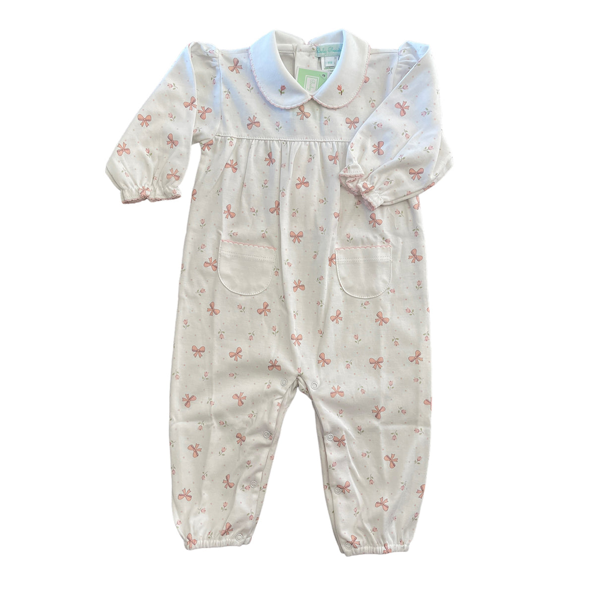 Baby Threads Bows Long Romper