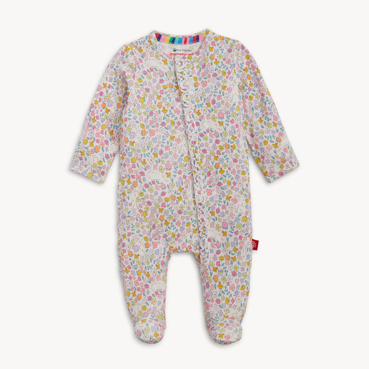 Bunny Blossom Ruffle Footie by Magnetic Me