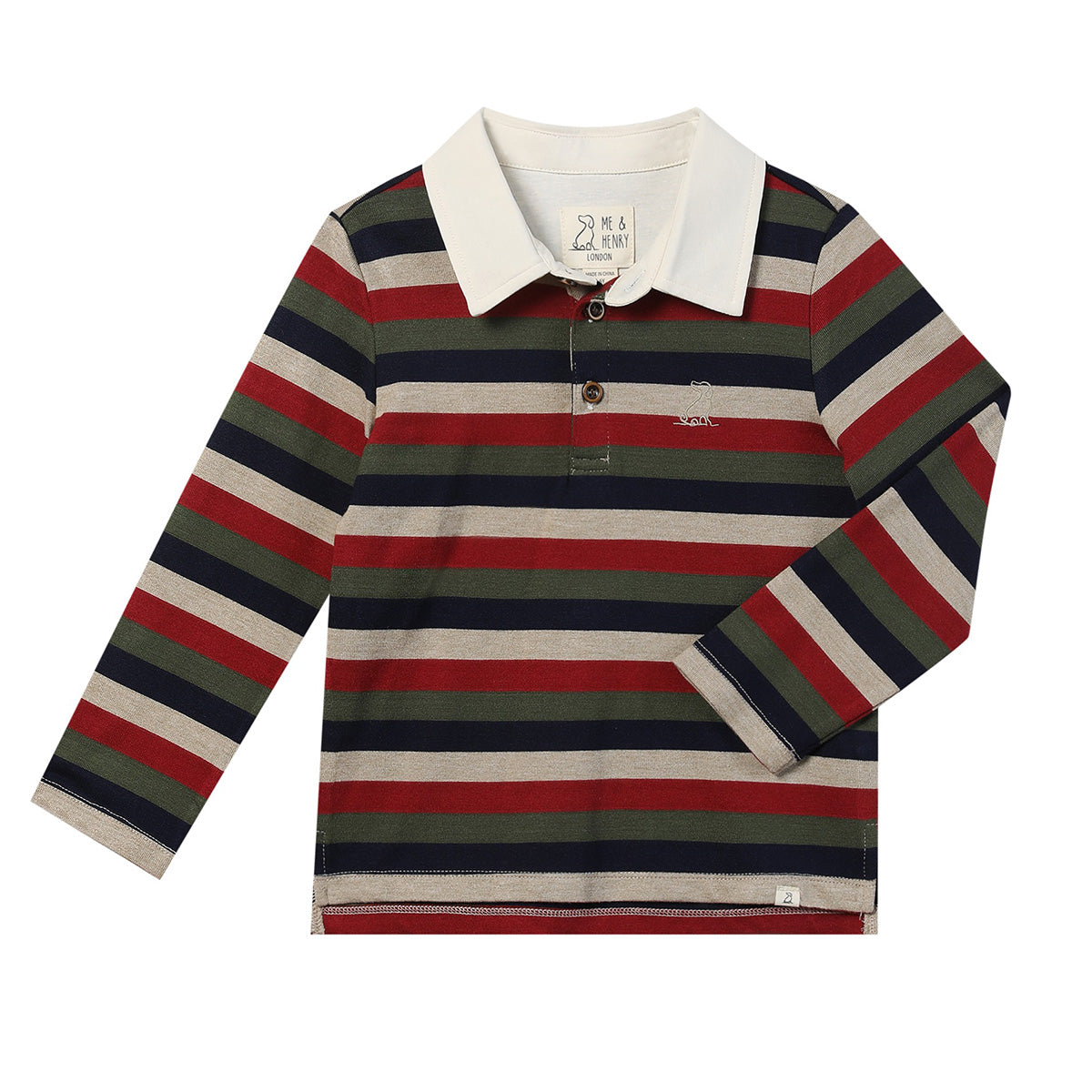 Burgundy Multi-Stripe Rugby Shirt by Me & Henry