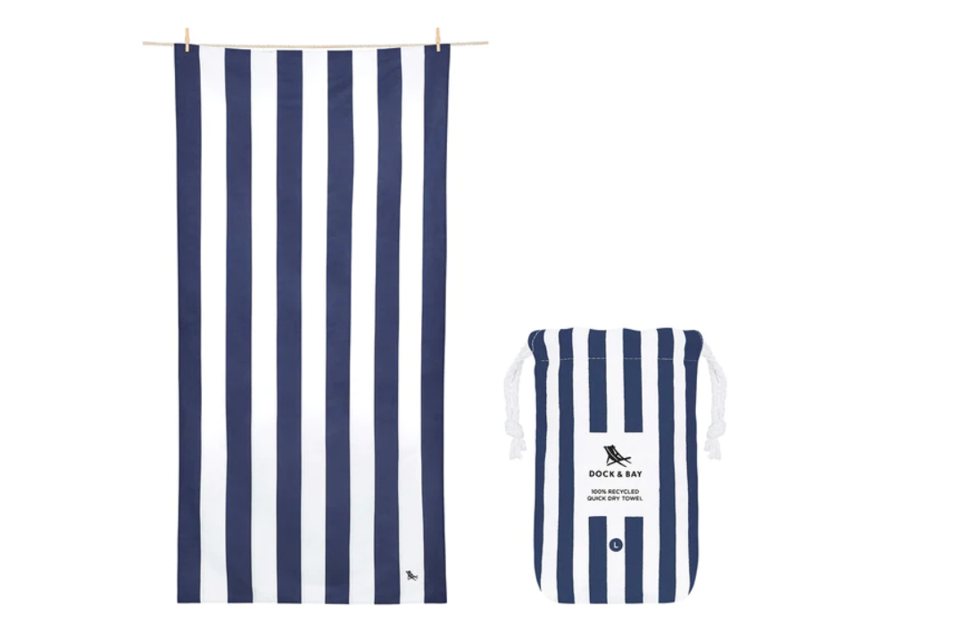 Dock & Bay Quick Dry Cabana Towel - Whitsunday Blue (Navy)
