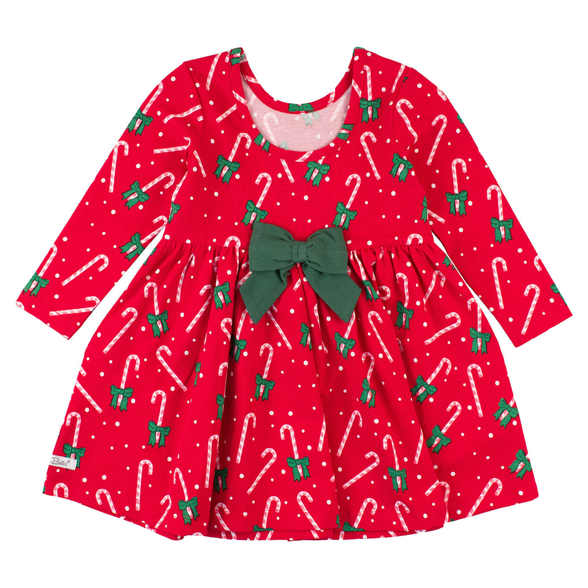 Candy Cane Cutie Knit Twirl Dress by RuffleButts