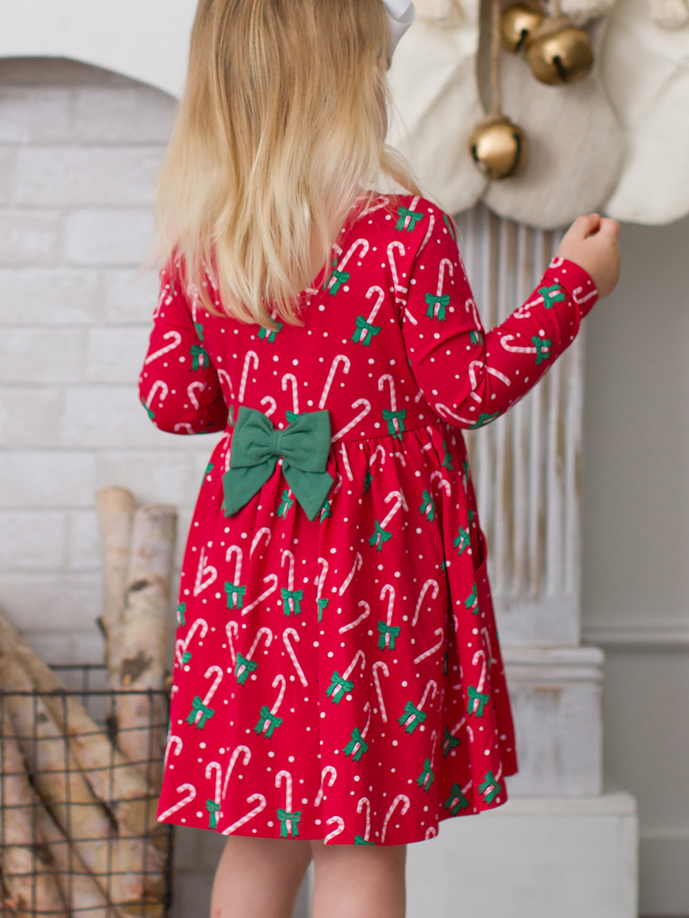Candy Cane Cutie Knit Twirl Dress by RuffleButts