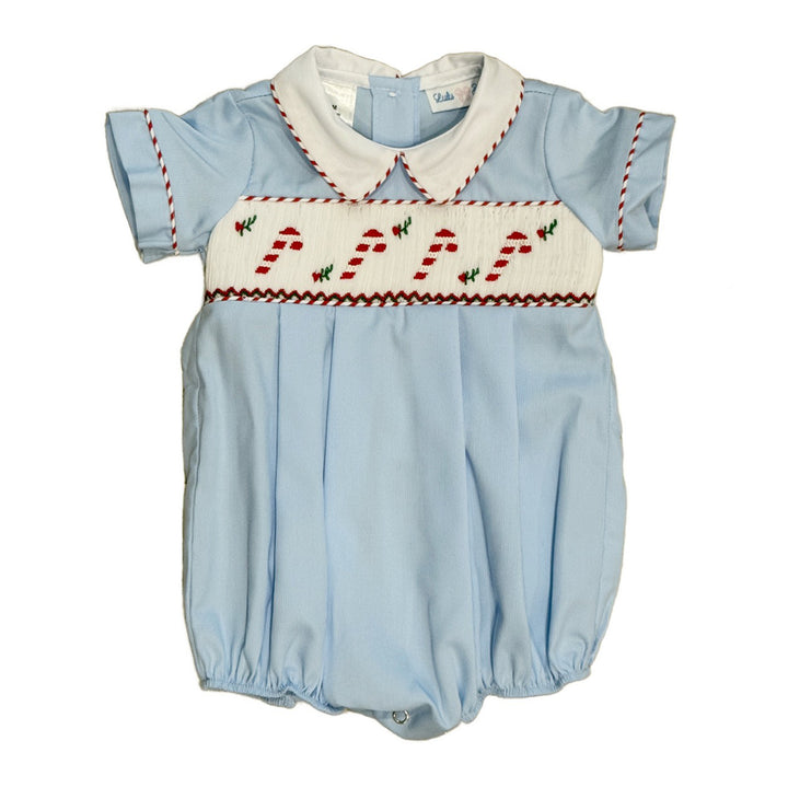 Candy Cane Smocked Boy Bubble by LuLu BeBe