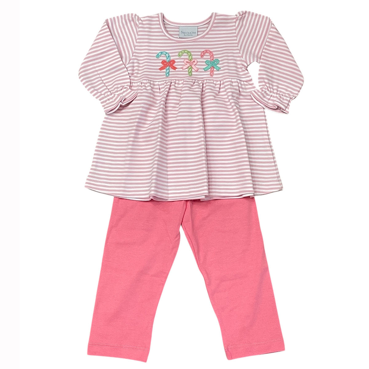 Candy Cane Bows Trio Legging Set by Squiggles