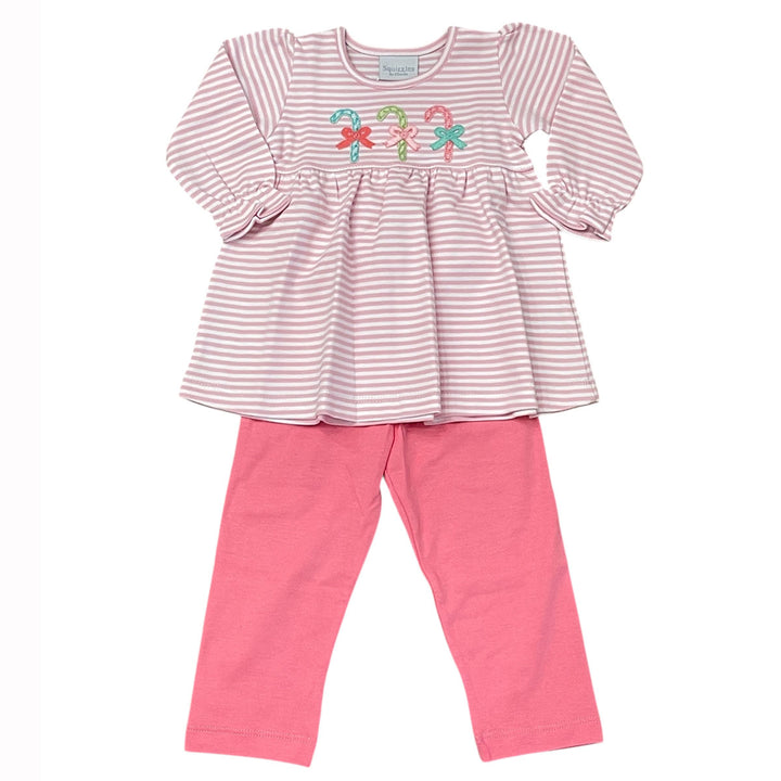 Candy Cane Bows Trio Legging Set by Squiggles