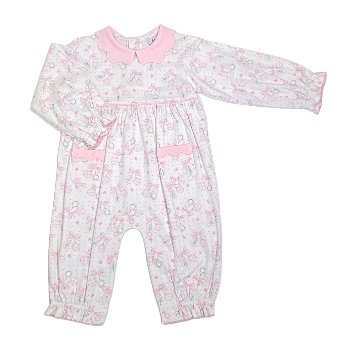 Christmas Ornaments Printed Girl's Romper by Ishtex