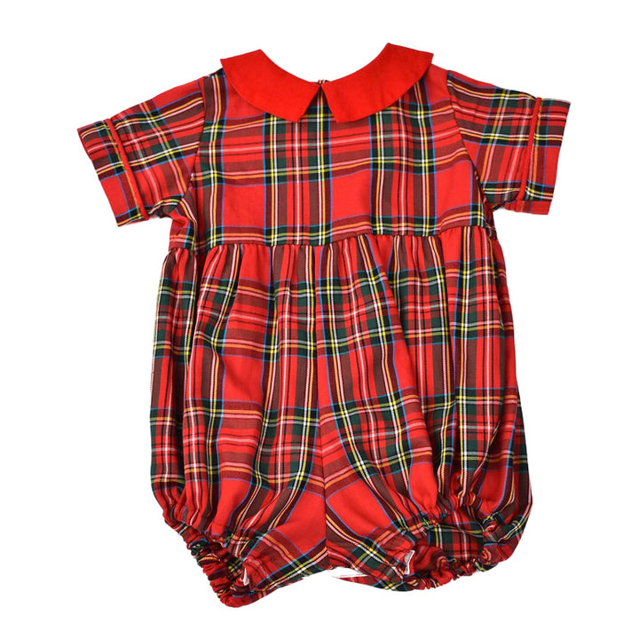 Christmas Plaid Boy's Romper by Funtasia