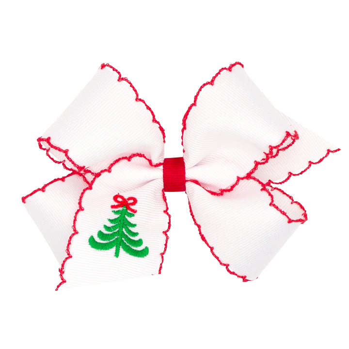 Christmas Tree Embroidered on Moonstitch Bow by Wee Ones (2 sizes)