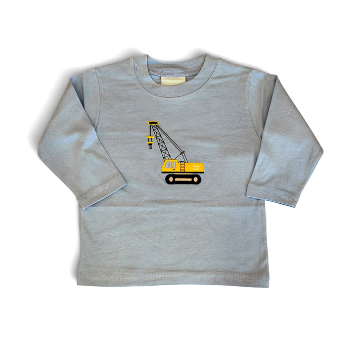 Construction Crane Applique Shirt by The Smiley Crab