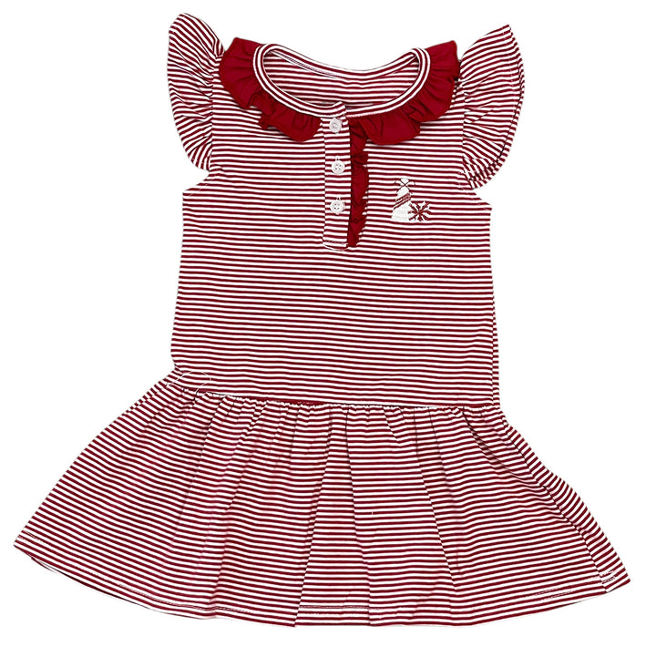 Crimson Game Day Dress by Itsy Bitsy
