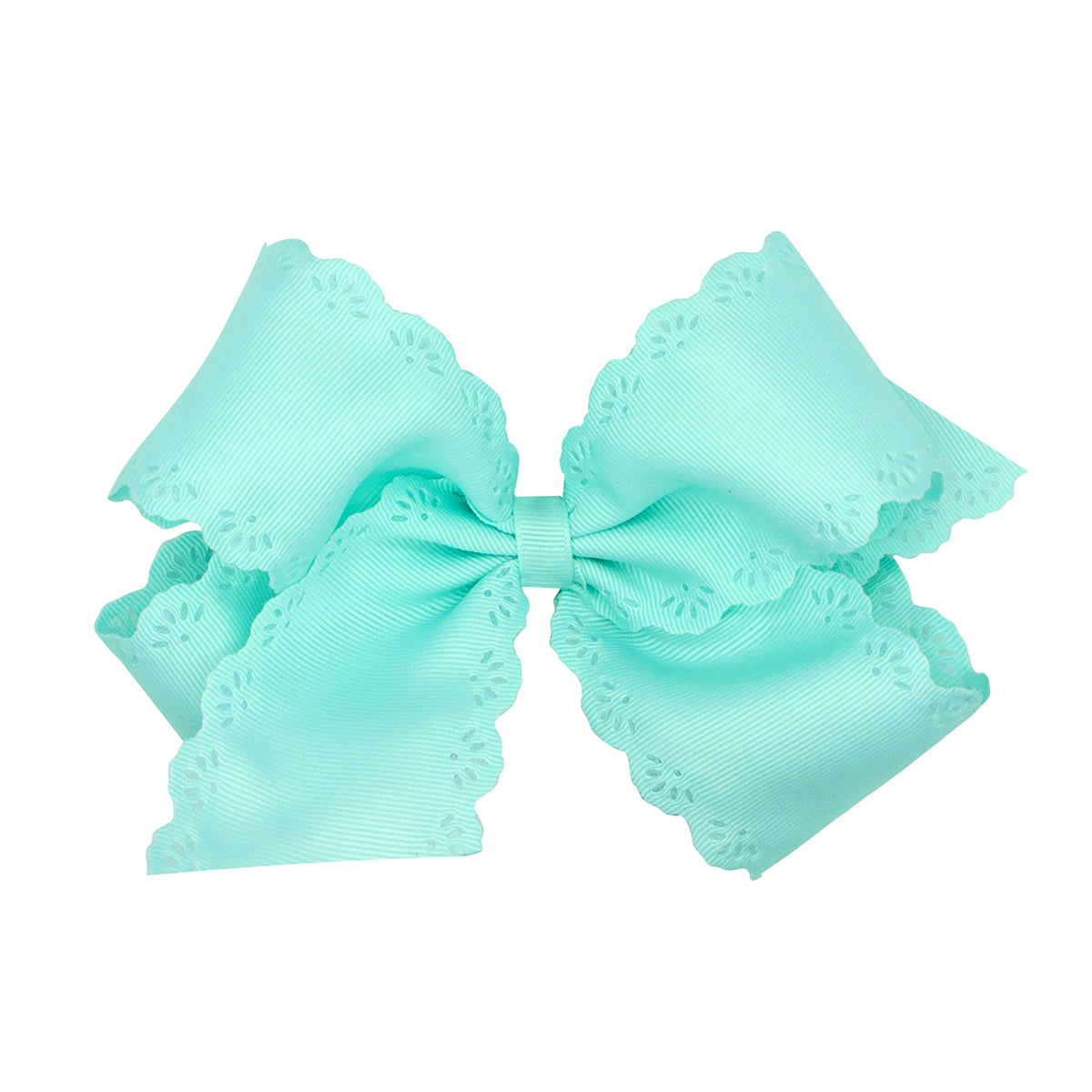 Crystalline Grosgrain Bow with Eyelet Flower Embossed Edges by Wee Ones (2 Sizes)