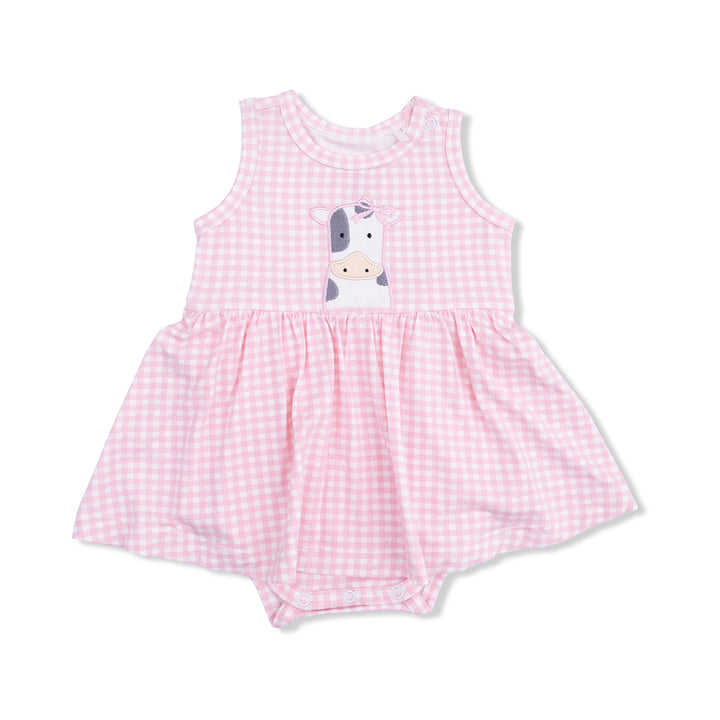 Cute Farm Animals Applique Tank Bodysuit Dress by Angel Dear