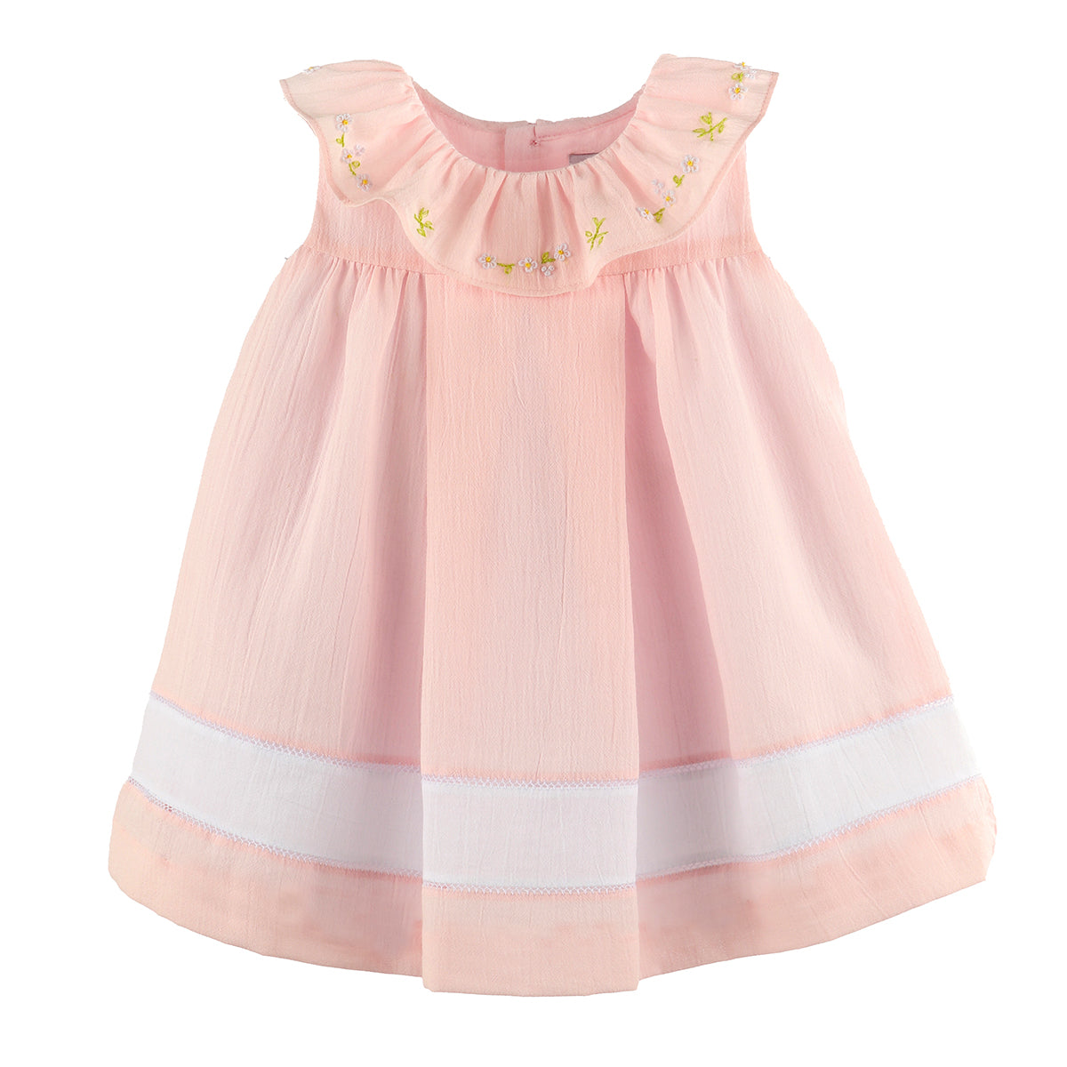 Pink Daisy Chain Ruffle Dress with Bow on Back by Sophie & Lucas