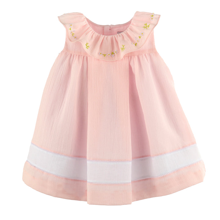 Pink Daisy Chain Ruffle Dress with Bow on Back by Sophie & Lucas
