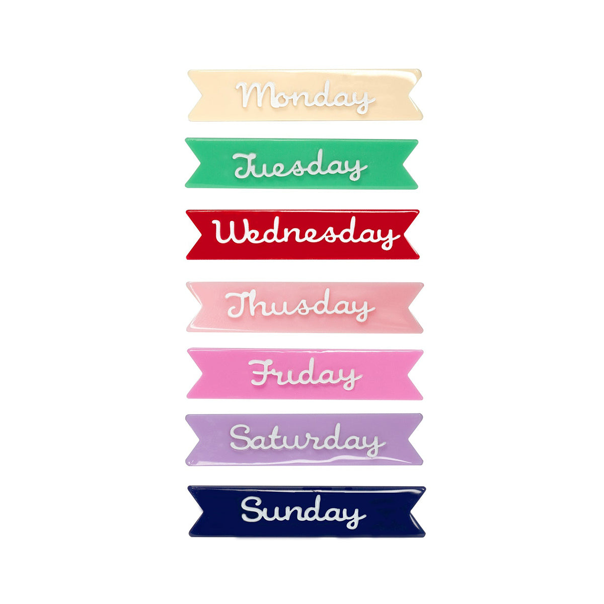 Days of the Week Hair Clip Set by Lilies & Roses