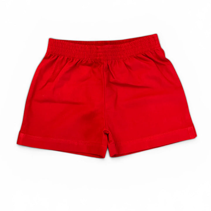 Deep Red Twill Short by Luigi