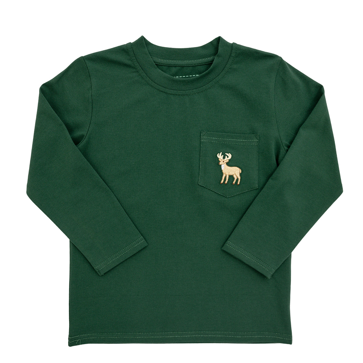 Deer Head Embroidered on Pocket Tee by Itsy Bitsy