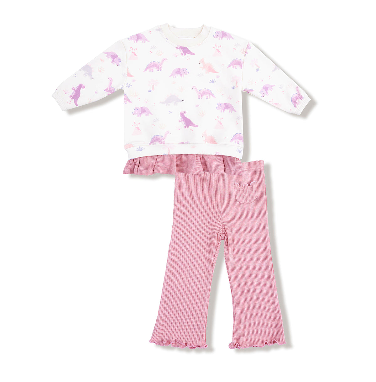 Soft Dinos French Terry Sweatshirt and Flare Pant Set by Angel Dear