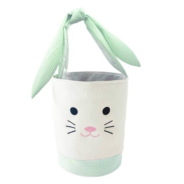 Canvas Easter Bunny Basket - Green