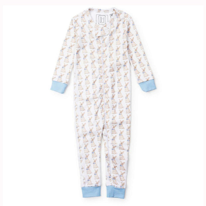 Easter Bunnies Blue Parker Zipper Pajamas by Lila & Hayes