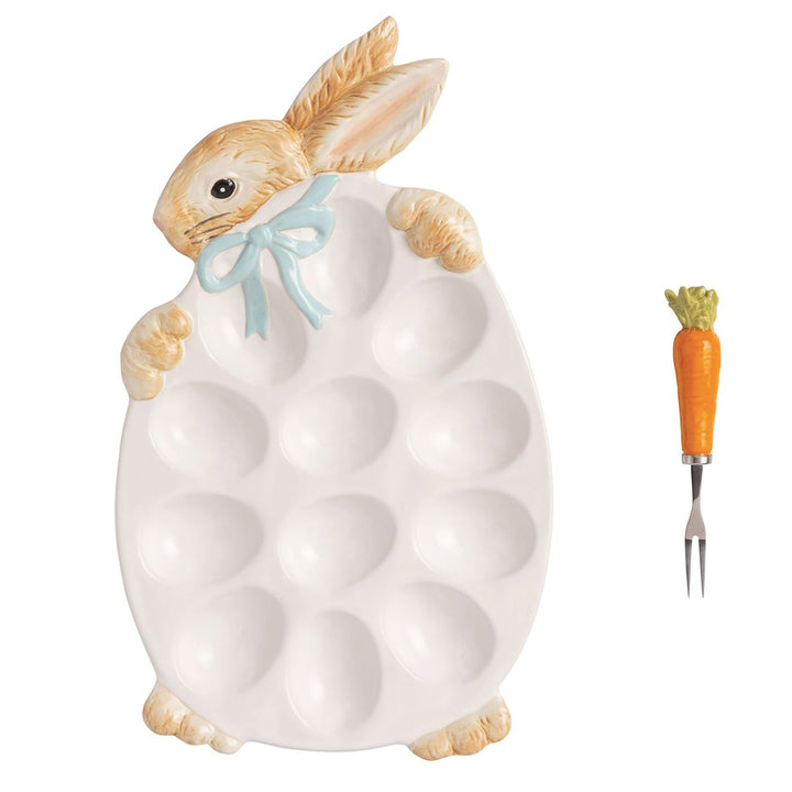Easter Bunny Deviled Egg Platter Gift Set by Mud Pie