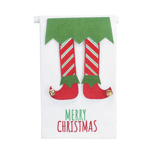 Elf Leg Merry Christmas Tea Towels (2 colors)