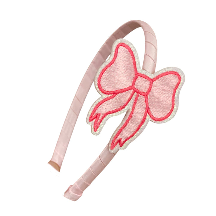 Embroidered Bow Pendant on Headband by Wee Ones